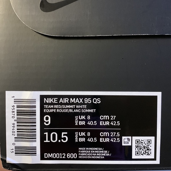 🏝️ New Mens Nike Airmax 95 QS size 9 - Picture 11 of 13